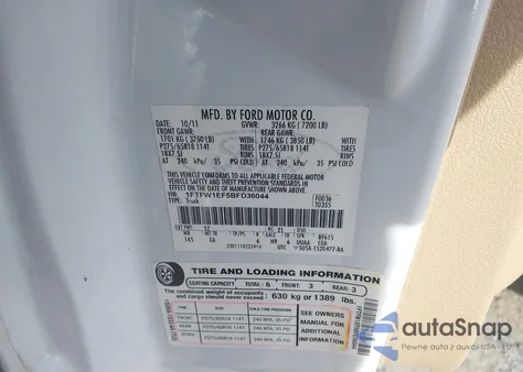 2011 Ford F-150 Lariat from USA, damaged, VIN 1FTFW1EF5BFD36044